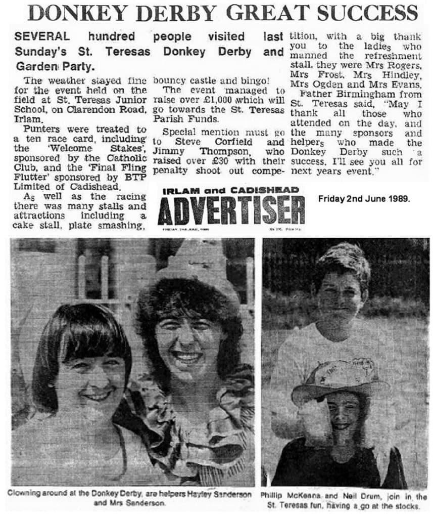 Ein Zeitungsartikel mit Text und zwei Bildern.