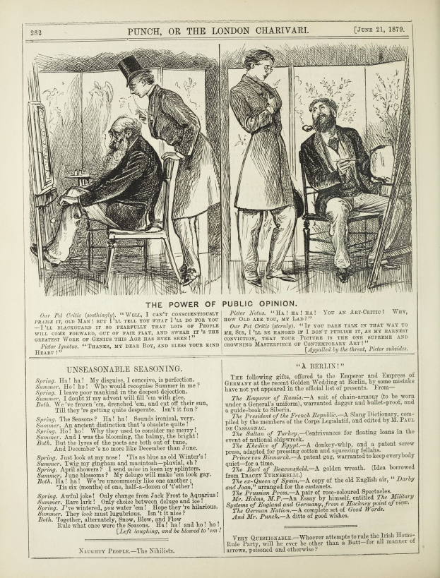 Alte Buchumschlagillustration mit einem Mann in Anzug auf einem Stuhl mit ernstem Gesichtsausdruck und einer Frau daneben, die nachdenklich ausschaut; Titeltext lautet "Die Macht der öffentlichen Meinung".