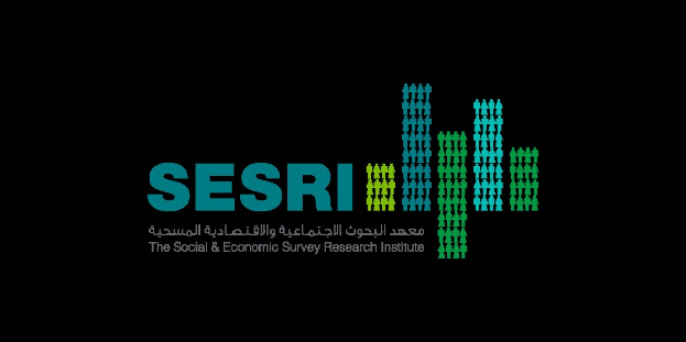 Logo des Social & Economic Survey Research Institute (SESRI) auf einem weißen Hintergrund, das Text und Silhouetten von Menschen zeigt.