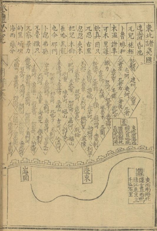 Altes Buch mit einem detaillierten Stadtplan von Shanghai, China, das Straßen, Gebäude und Sehenswürdigkeiten zeigt, mit Text in chinesischen Schriftzeichen.