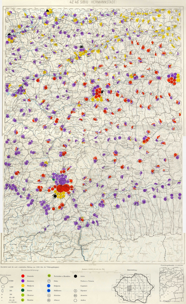 Eine Deutschlandkarte mit farbigen Punkten, die die Verteilung der Bevölkerung in jedem Land darstellen, begleitet von Text unten.