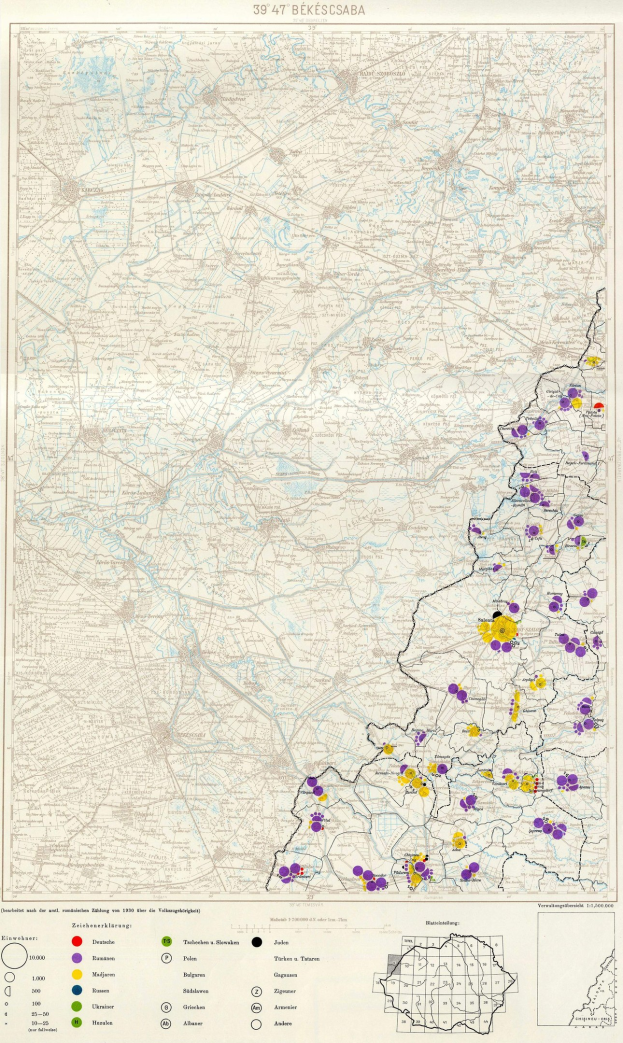 Ein Plakat mit einer Karte von Deutschland, auf der farbige Punkte die Bev├Âlkerungsverteilung darstellen, begleitet von Text und Zahlen unten, die die Bev├Âlkerungszahl der Stadt angeben.