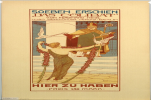 Ein Plakat, das ein Konzert in Berlin, Deutschland, ankündigt, zeigt eine Frau in der Mitte mit einem Mann rechts von ihr und Text, der das Ereignis bewirbt.