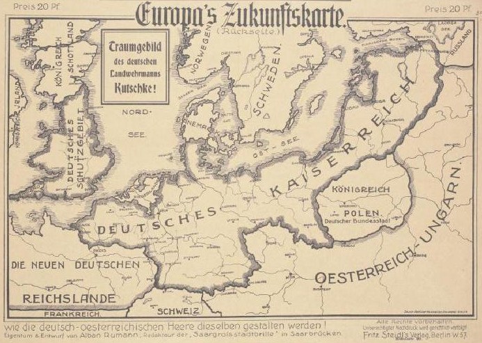 Alte Europa-Karte aus dem frühen 20. Jahrhundert, die das Ausmaß der Europäischen Union mit handschriftlichen Textanmerkungen zeigt.