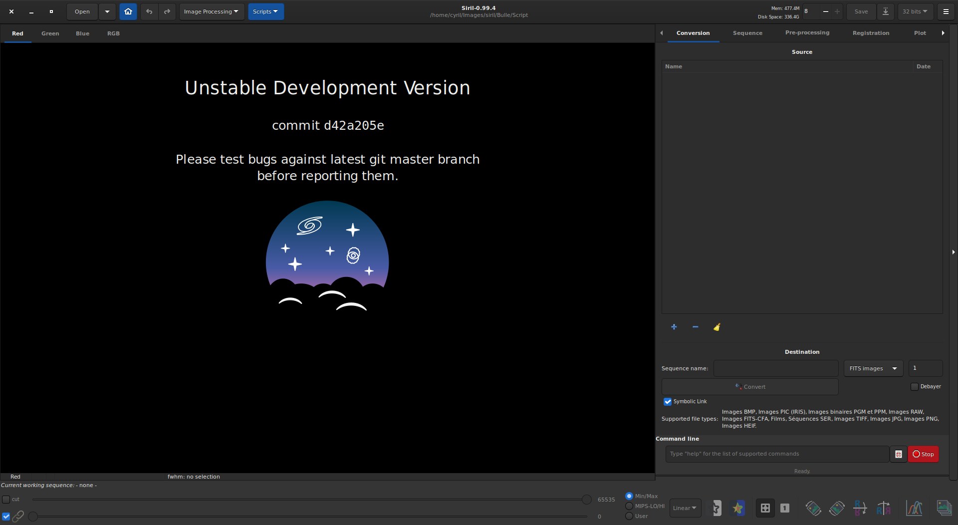 Screenshot eines Computerbildschirms mit fettgedrucktem Text "instabile Entwicklungsversion" auf schwarzem Hintergrund, wobei "unaufhaltsame Entwicklung" in hellblau hervorgehoben ist, zusammen mit Symbolen für eine Suchleiste, Dropdown-Menü und Fortschrittsbalken.