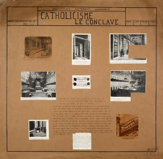 Ein Buch mit Bildern verschiedener Räume, Flure und Artefakte der katholischen Kirche, begleitet von Texten, die ihre Geschichte und Bedeutung erläutern.