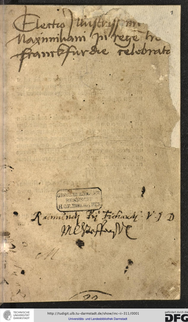 Altes deutsches Regierungsdokument an den Präsidenten der Vereinigten Staaten mit handgeschriebener Text und sichtbaren Wasserzeichen.