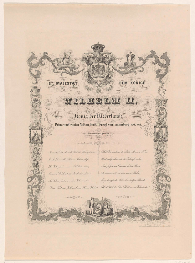 Ein 19. Jahrhundert altes deutsches Regierungszertifikat mit einem Wappen, dekorativem Text und einem Logo, wahrscheinlich im Zusammenhang mit der Heirat von Wilhelm II. von Sachsen.