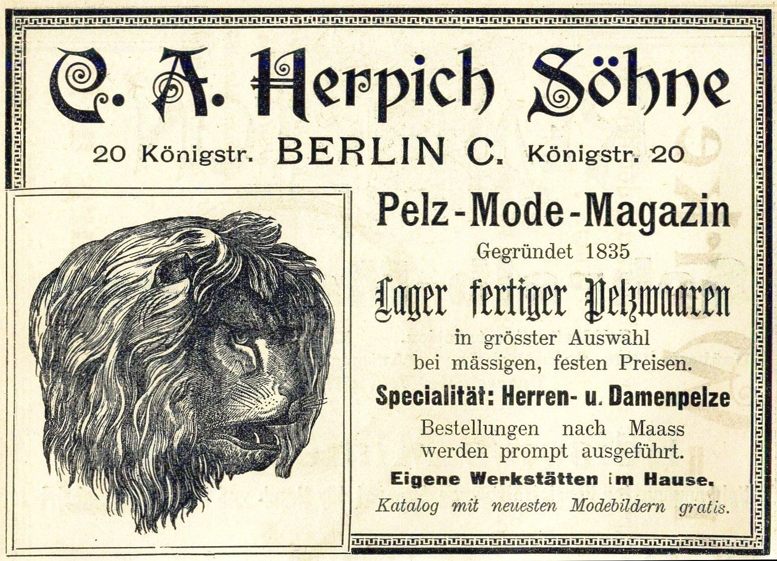 Alte Werbeplakat mit einem Löwenkopf mit wildem Ausdruck und wallender Mähne, mittig mit dem Text 'Löwe'.